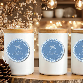 Dusty Blue Weihnachtsgeschenk Runder Aufkleber