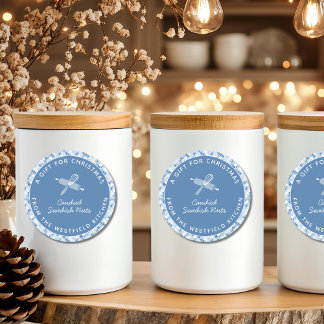 Dusty Blue Weihnachtsgeschenk Runder Aufkleber