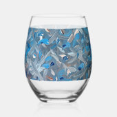 Dusty Blue Weinglas Ohne Stiel (Vorderseite)