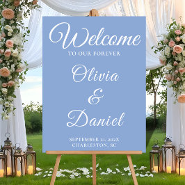 Dusty Blue Welcome with Elegant Font Acrylschild