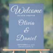 Dusty Blue Welcome with Elegant Font Acrylschild (Neutral)