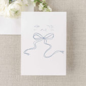 Dusty Blue Whimsical Bow Cherub Wedding Einladung