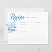 Dusty Blue Whimsical Bridal Shower Recipe Card (Vorderseite)
