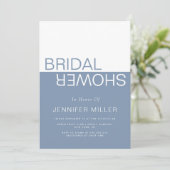 Dusty blue whimsical colorblock bridal shower einladung (Stehend Vorderseite)