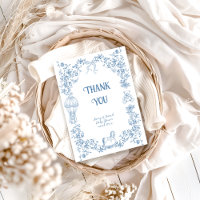 Dusty Blue Whimsical Floral Baby Dusche