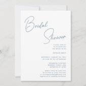 Dusty Blue Whimsical Script Chic Brautparty Einladung (Vorderseite)