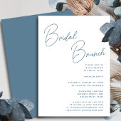 Dusty Blue Whimsical Script Chic Bridal Brunch Einladung