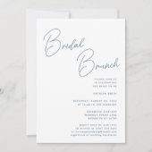Dusty Blue Whimsical Script Chic Bridal Brunch Einladung (Vorderseite)