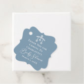 Dusty Blue White Baby Dusche Personalisiert Geschenkanhänger (Beispiel)