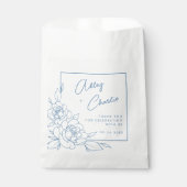 Dusty Blue White Botanic Gastgeschenk Hochzeit Vie Geschenktütchen (Vorderseite)