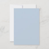 Dusty Blue White Botanical Blätter Wedding RSVP Karte (Rückseite)