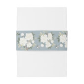 Dusty Blue White Chinoiserie Floral Wedding Einladungsbanderole (Rückseitenbeispiel)