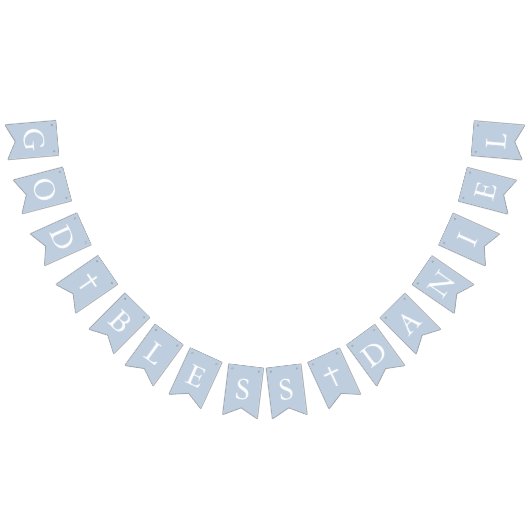 Dusty Blue White Cross Boy Taufe Taufe Jagdfahnen Wimpelkette (Alle)