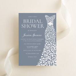 Dusty Blue & White Dress Brautparty Einladung