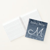 Dusty Blue White Elegant Wedding Monogram Notizblock (Innenseite)