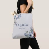 Dusty Blue White Floral Bribe Tribe Tote Bag Tasche (Von Nahem)