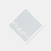 Dusty Blue White Floral Custom Brautparty Serviette (Ecke)