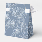 Dusty Blue White Floral | Custom Wedding Geschenkschachtel (Rückseite)