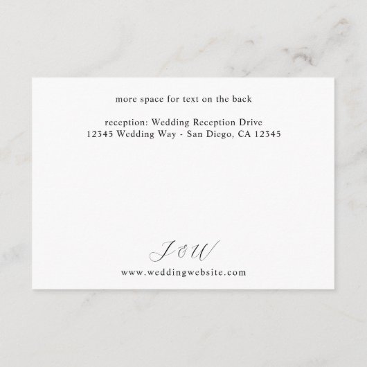 Dusty Blue & White Floral Details Begleitkarte (Rückseite)