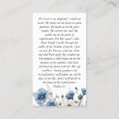 Dusty Blue White Floral Foto Gedenkkarte Visitenkarte (Rückseite)