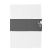 Dusty Blue & White Floral- Grau Einladungsbanderole (Rückseitenbeispiel)