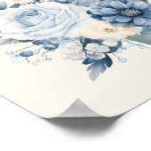 Dusty Blue White Floral Home Decor Poster (Ecke)