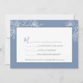 Dusty Blue White Floral Line Art UAWG Einladung (Vorderseite)