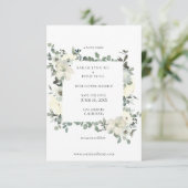 Dusty Blue & White Floral Save the Date w Foto (Stehend Vorderseite)