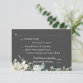 Dusty Blue & White Floral UAWG 3 Speisekarte - Gra RSVP Karte (Stehend Vorderseite)