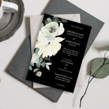 Dusty Blue & White Floral Wedding - Black
