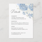 Dusty Blue White Floral Wedding Details, Info Begleitkarte (Vorderseite)
