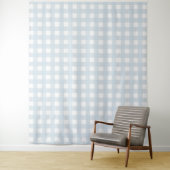 Dusty Blue & White Gingham Karo Tapestry Wandteppich (Beispiel)