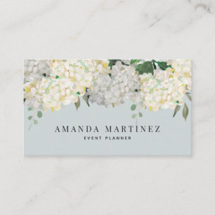 Dusty Blue & White Hydrangea Social Media Visitenkarte