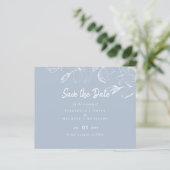 Dusty Blue White Magnolias Wedding (Stehend Vorderseite)