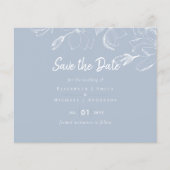 Dusty Blue White Magnolias Wedding (Vorderseite)