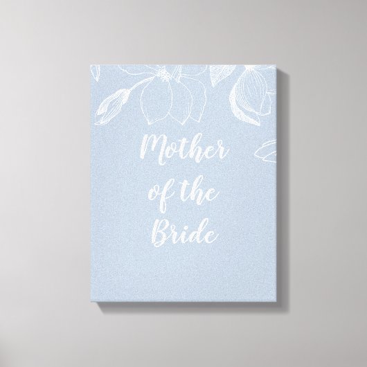 Dusty Blue White Magnolias Wedding Leinwanddruck (Vorderseite)