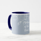Dusty Blue White Magnolias Wedding Tasse (Vorderseite Links)