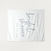 Dusty Blue & White Minimal Brautparty Hintergrund Wandteppich (Vorderseite (Horizontal))