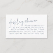 Dusty Blue & White Minimal Bridal Display Dusche Begleitkarte (Vorderseite)
