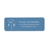 Dusty Blue White Monogram Floral Accent Address (Vorne)