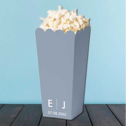 Dusty Blue & White Monogram Wedding Geschenkschachtel