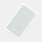 Dusty Blue White Monogram Wedding Serviette (Ecke)