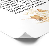 Dusty Blue White Peach Rose Hochzeitsdiagramm Poster (Ecke)