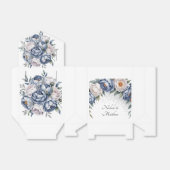 Dusty Blue & White Peony Wedding Geschenkschachtel (Ungefaltet)