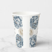 Dusty Blue & White Peony Wedding Pappbecher (Rechts)