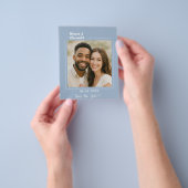 Dusty blue white photo wedding Save the Date Flyer (Gruppe)