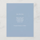 Dusty blue white photo wedding Save the Date Flyer (Hinten)