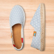 Dusty Blue White Polka Dots Chic Fashion Slip On