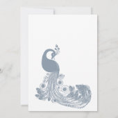 Dusty blue white royal peacock chic Save the Date Einladung (Rückseite)