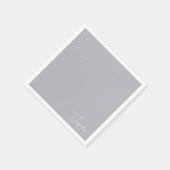 Dusty Blue White Script Name Showcocktail Serviette (Ecke)